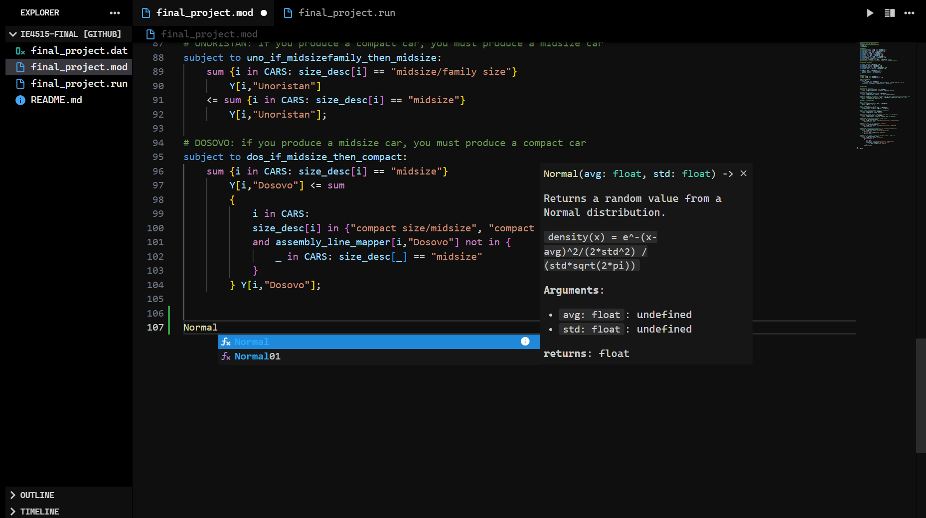 ampl vscode screenshot
